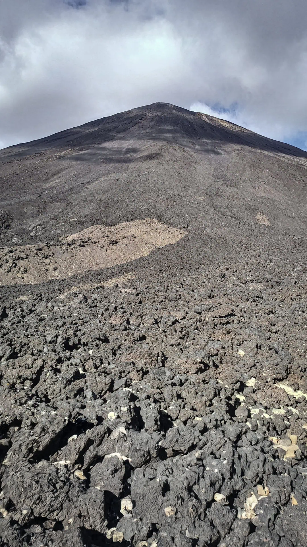 Walking over the blocky lava on the lower slopes of Mt Ngauruhoe