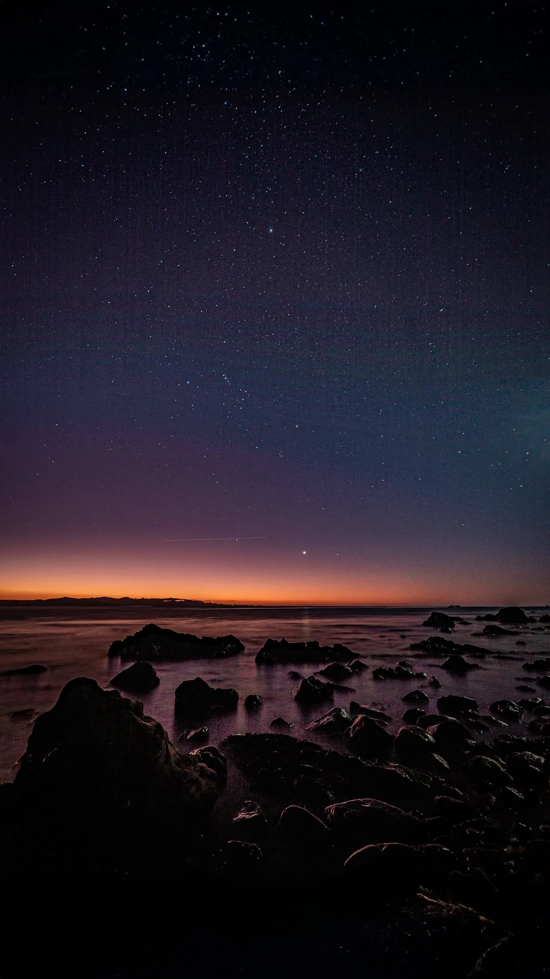  Makara Walkway after sunset with Venus and the constellation of Orion above a calm Cook Strait 