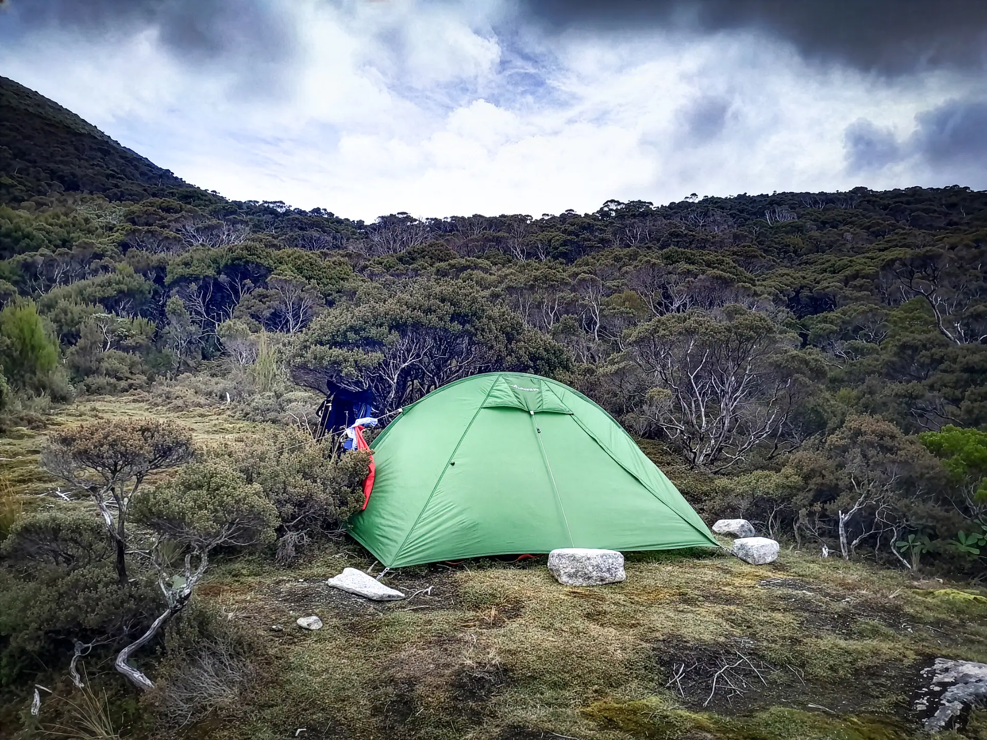 My exposed campsite on the tin Range below Mt Allen