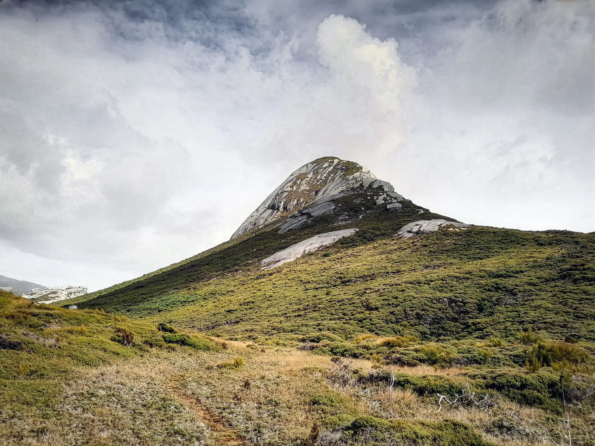 A view from near South Hunter's Hut with Gog and Magog the granite spies of Rakiura visible on the skyline