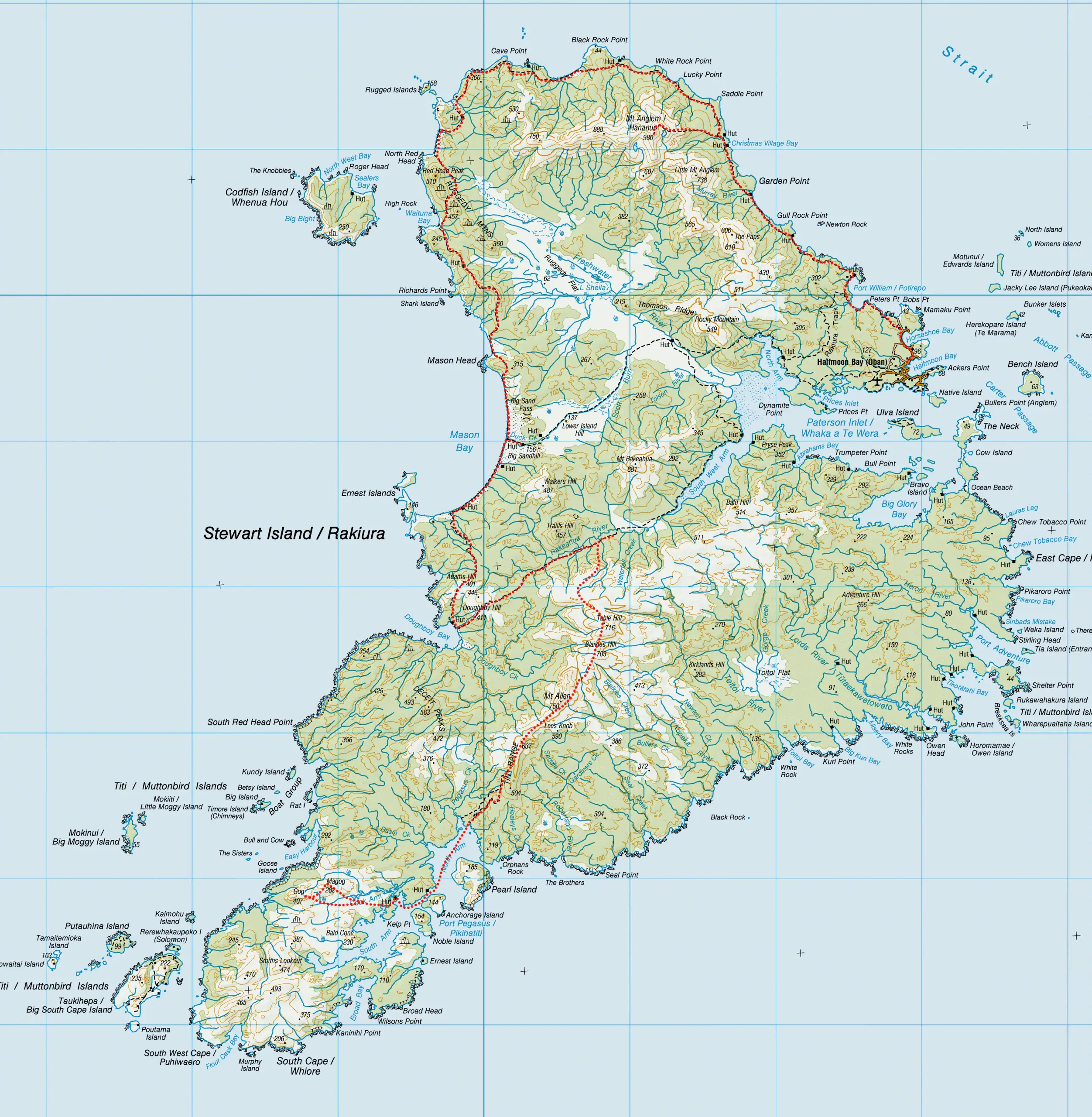 Topo map showing Sarah's route from the Gogs to Oban