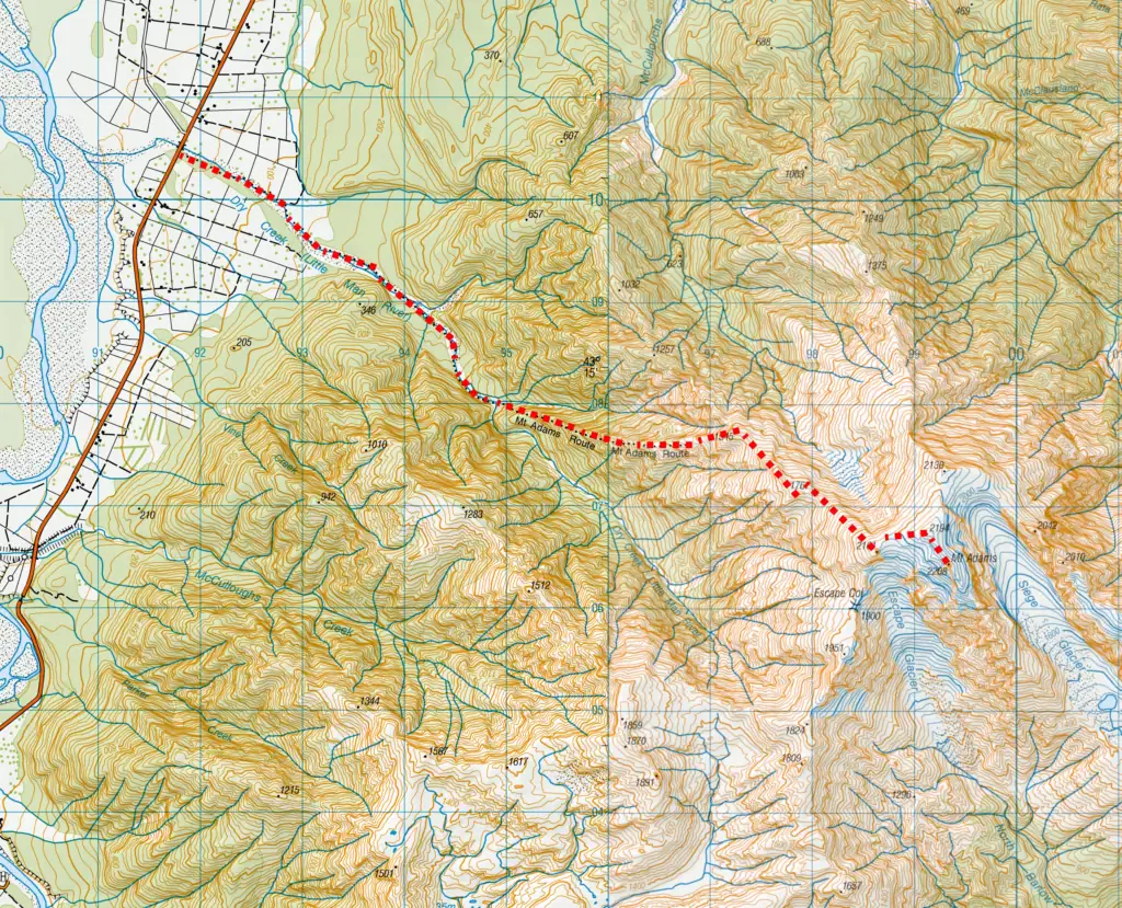 Mt Adams Route Map