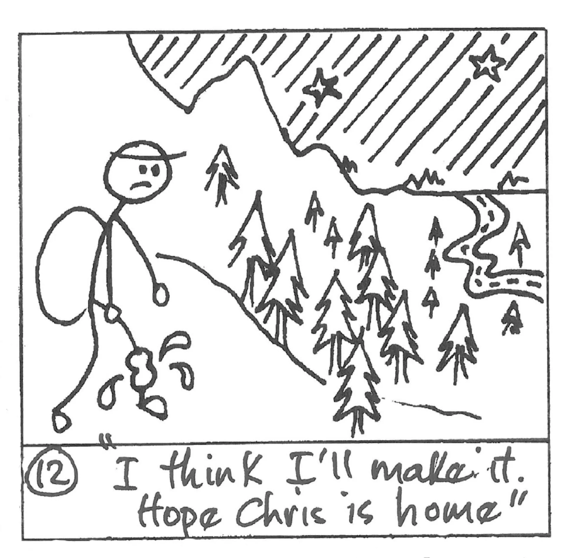 Brian on the track to the roadend at The Pines where he hopes his friend the farmer will be home