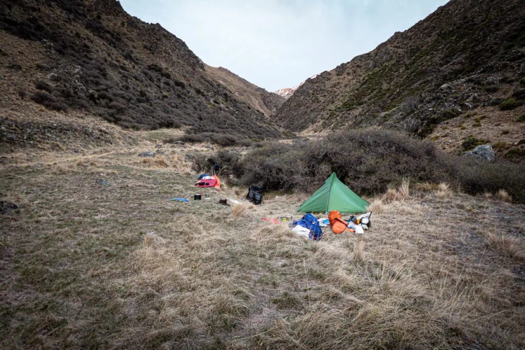 Campsite before Saxton Hut
