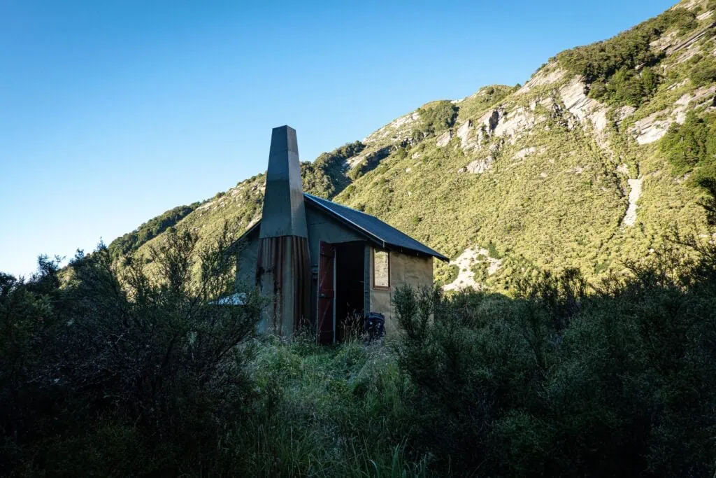 A rustic Department of Conservation Hut known as Hurricane Hut